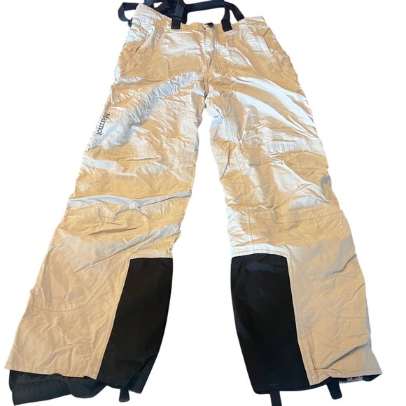 Marmot Mens Beige Full Side Zip Ski Pants LWinter Snowboard ski gear insulated
